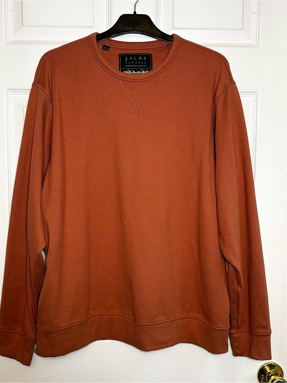 Jachs New York Crew Neck Pullover Sweatshirt Men's Size Large Rust VERY SOFT!